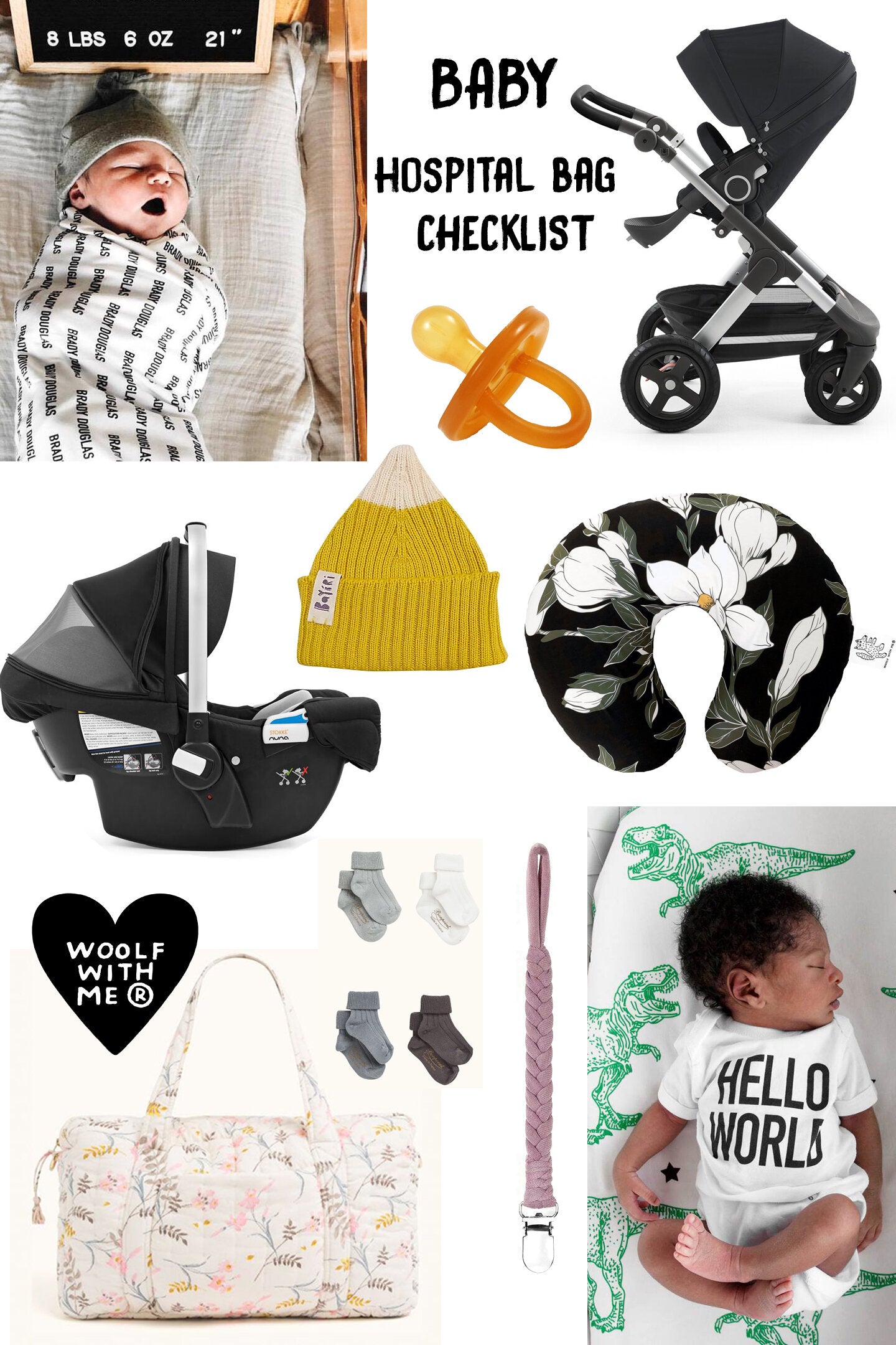 Hospital Bag Checklist for Labor & Delivery, Baby.