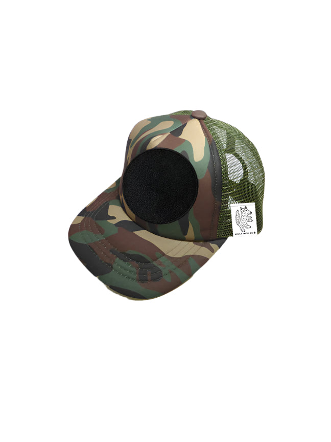 TODDLER Trucker Hat with Interchangeable Velcro Patch (Camouflage)