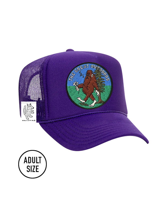ADULT Trucker Hat with Interchangeable Velcro Patch (Purple)