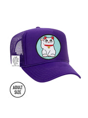 ADULT Trucker Hat with Interchangeable Velcro Patch (Purple)