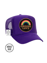 ADULT Trucker Hat with Interchangeable Velcro Patch (Purple)