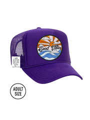 ADULT Trucker Hat with Interchangeable Velcro Patch (Purple)