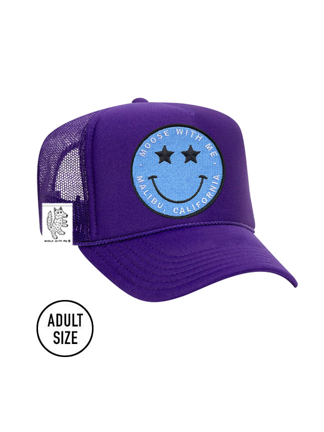 ADULT Trucker Hat with Interchangeable Velcro Patch (Purple)