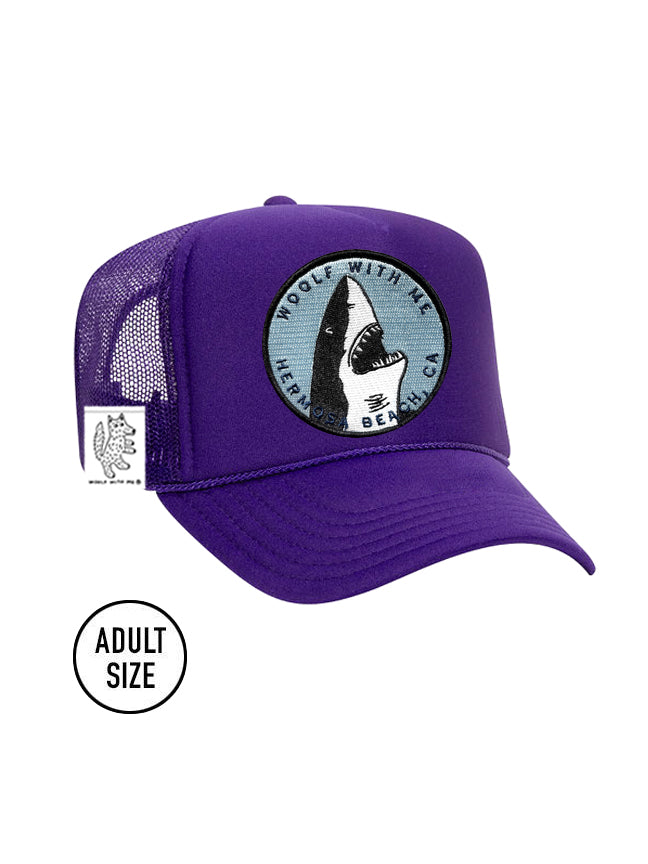 ADULT Trucker Hat with Interchangeable Velcro Patch (Purple)