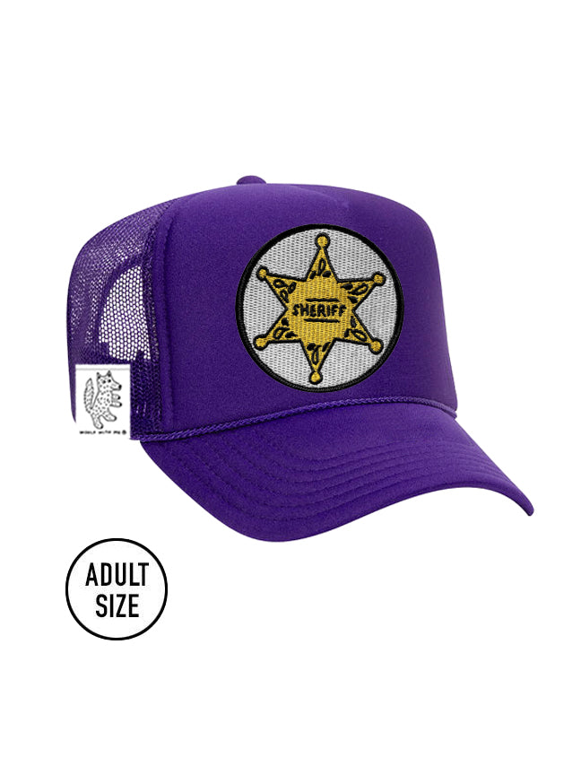 ADULT Trucker Hat with Interchangeable Velcro Patch (Purple)