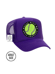 ADULT Trucker Hat with Interchangeable Velcro Patch (Purple)