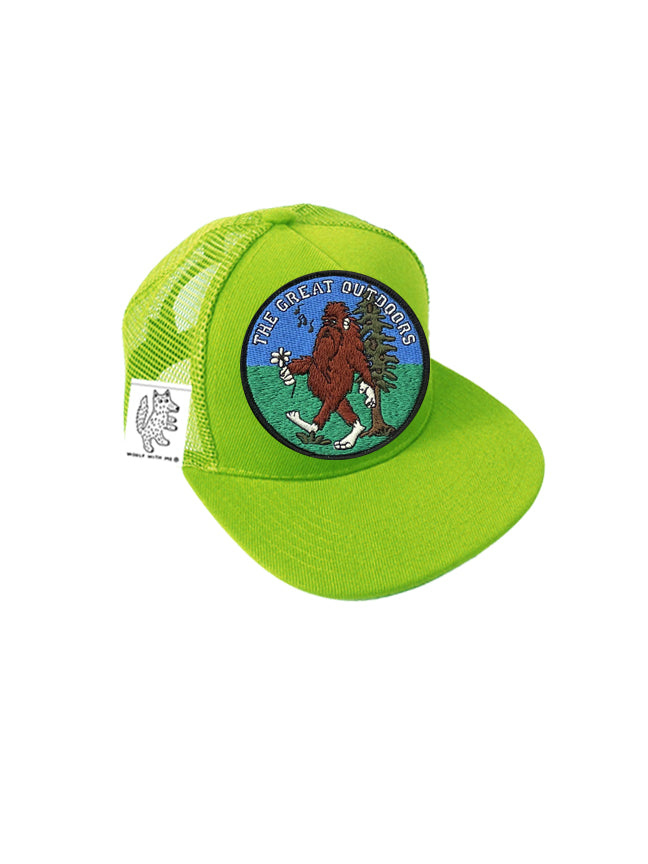 TODDLER Trucker Hat with Interchangeable Velcro Patch (Lime)