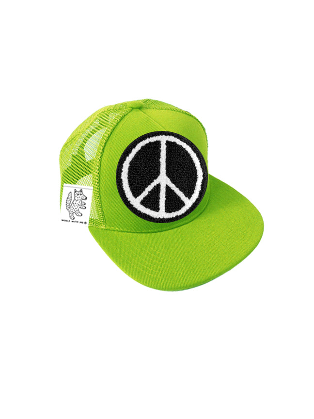 TODDLER Trucker Hat with Interchangeable Velcro Patch (Lime)