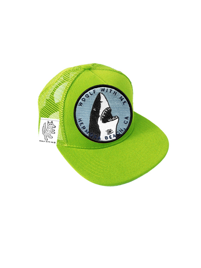 TODDLER Trucker Hat with Interchangeable Velcro Patch (Lime)