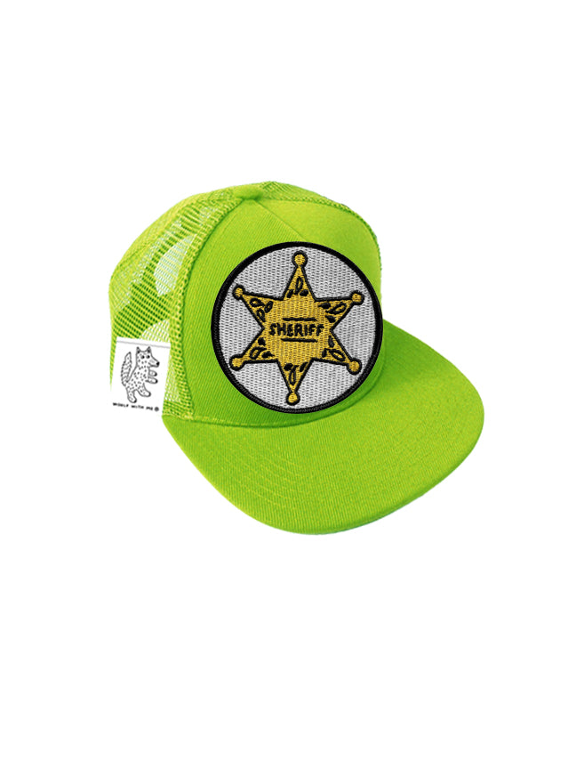 TODDLER Trucker Hat with Interchangeable Velcro Patch (Lime)