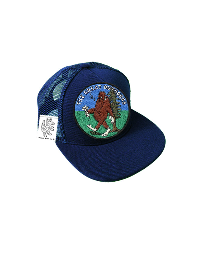 TODDLER Trucker Hat with Interchangeable Velcro Patch (Navy)