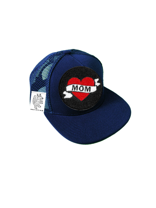 TODDLER Trucker Hat with Interchangeable Velcro Patch (Navy)