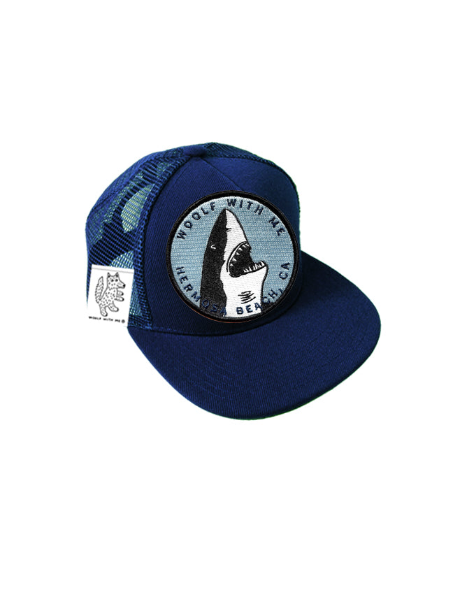 TODDLER Trucker Hat with Interchangeable Velcro Patch (Navy)