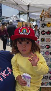 TODDLER Trucker Hat with Interchangeable Velcro Patch (Red)