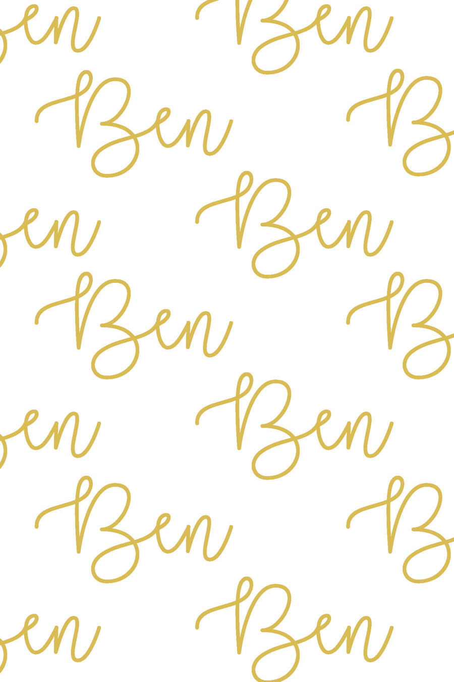 Woolf With Me Organic Personalized Swaddle Blanket Small Repeat Cursive color_mustard