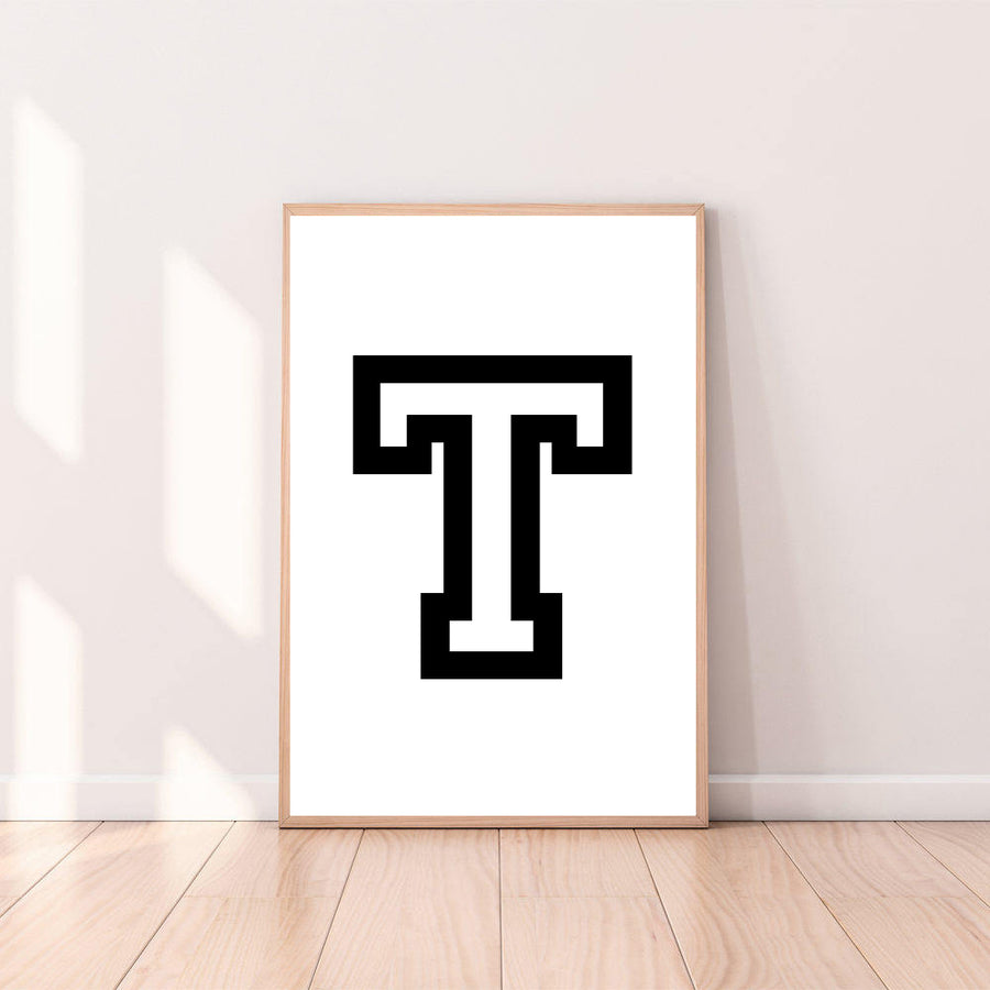 Letter Wall Art T color_black