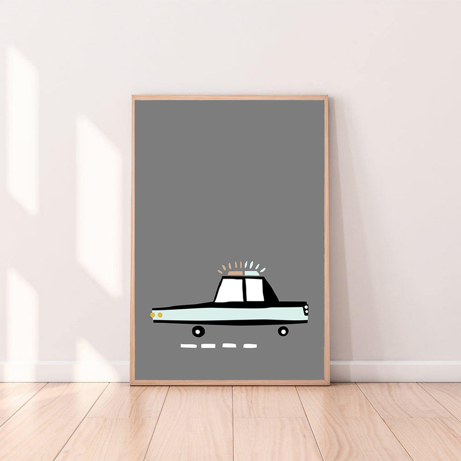 Wall Art Police Car color_black