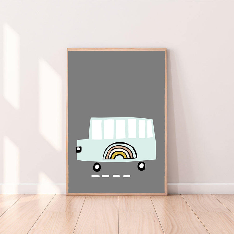 Wall Art Rainbow Truck color_gray