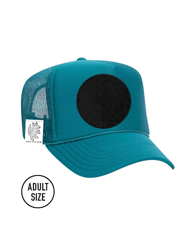 ADULT Trucker Hat with Interchangeable Velcro Patch (Aqua)