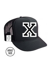 Custom Initial Letter (A-Z) Adult Trucker Hat (Black)