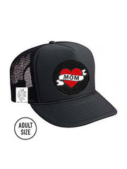 ADULT Trucker Hat with Interchangeable Velcro Patch (Black)