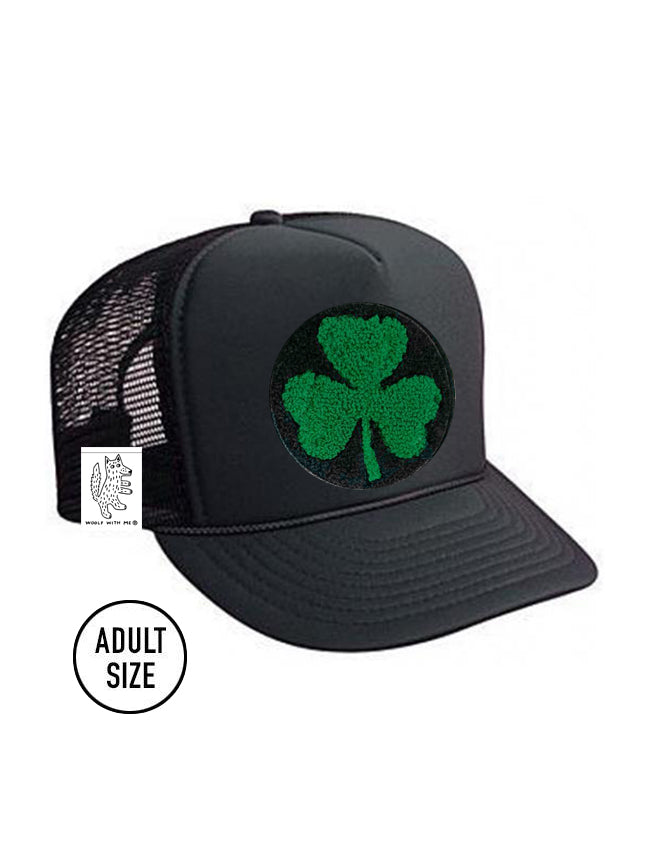 ADULT Trucker Hat with Interchangeable Velcro Patch (Black)