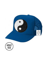 ADULT Trucker Hat with Interchangeable Velcro Patch (Blue)