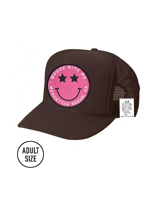 ADULT Trucker Hat with Interchangeable Velcro Patch (Brown)