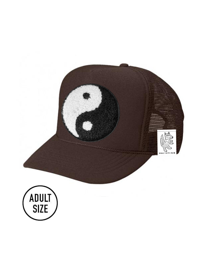 ADULT Trucker Hat with Interchangeable Velcro Patch (Brown)