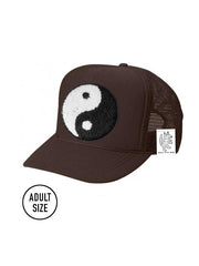 ADULT Trucker Hat with Interchangeable Velcro Patch (Brown)