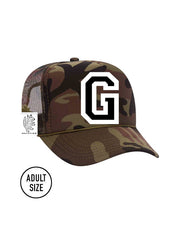 Custom Initial Letter (A-Z) Adult Trucker Hat (Camouflage)