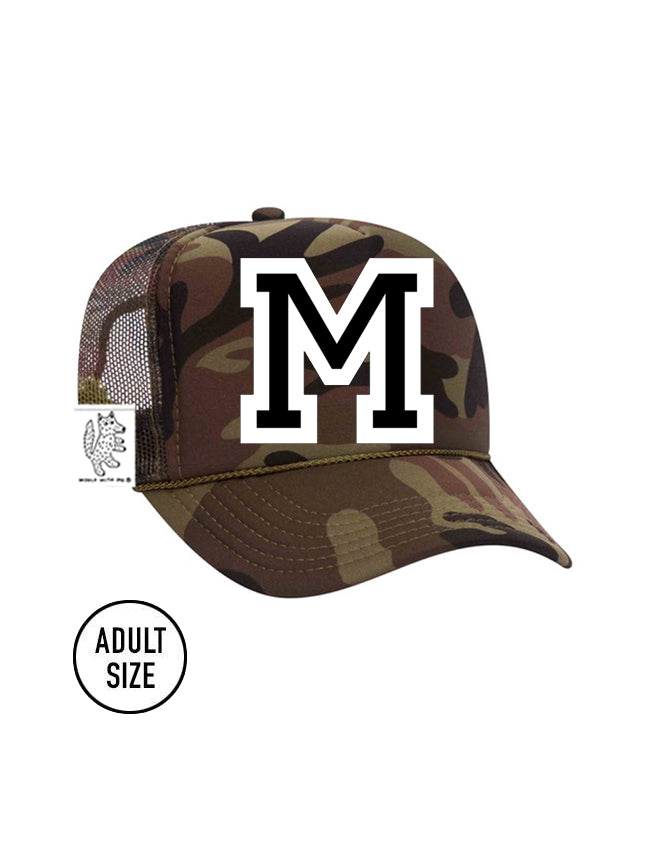 Custom Initial Letter (A-Z) Adult Trucker Hat (Camouflage)