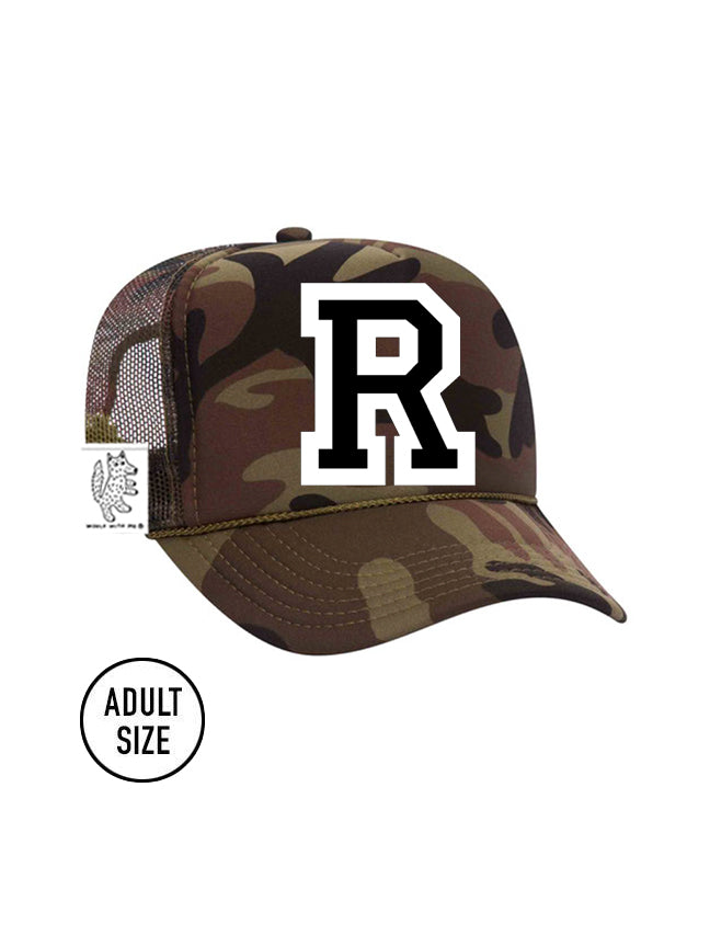 Custom Initial Letter (A-Z) Adult Trucker Hat (Camouflage)