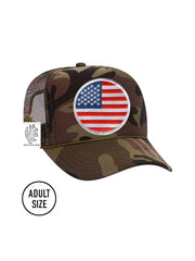 ADULT Trucker Hat with Interchangeable Velcro Patch (Camouflage)