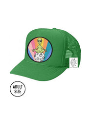 ADULT Trucker Hat with Interchangeable Velcro Patch (Green)