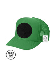 ADULT Trucker Hat with Interchangeable Velcro Patch (Green)