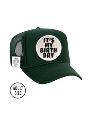 ADULT Trucker Hat with Interchangeable Velcro Patch (Hunter Green)