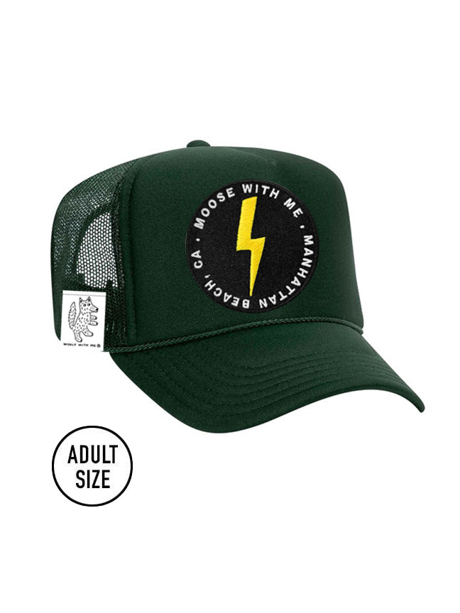 ADULT Trucker Hat with Interchangeable Velcro Patch (Hunter Green)