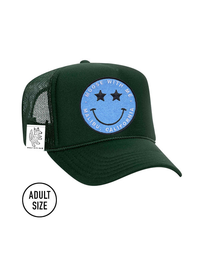 ADULT Trucker Hat with Interchangeable Velcro Patch (Hunter Green)