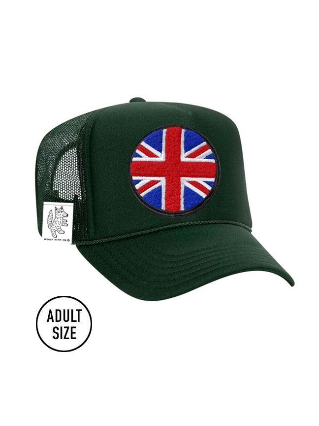 ADULT Trucker Hat with Interchangeable Velcro Patch (Hunter Green)