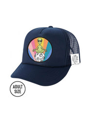 KIDS Trucker Hat with Interchangeable Velcro Patch (Navy)