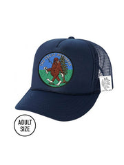 KIDS Trucker Hat with Interchangeable Velcro Patch (Navy)