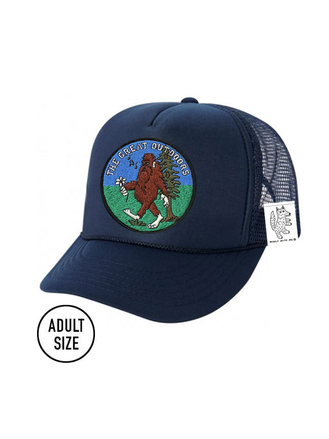 KIDS Trucker Hat with Interchangeable Velcro Patch (Navy)