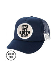 KIDS Trucker Hat with Interchangeable Velcro Patch (Navy)
