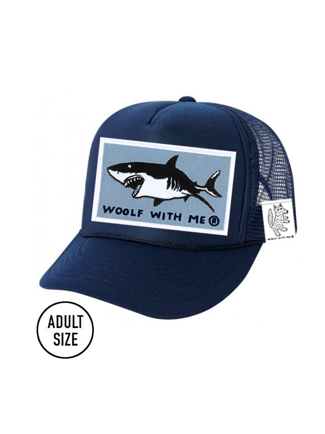 ADULT Trucker Hat Shark (Navy)