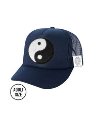 ADULT Trucker Hat with Interchangeable Velcro Patch (Navy)