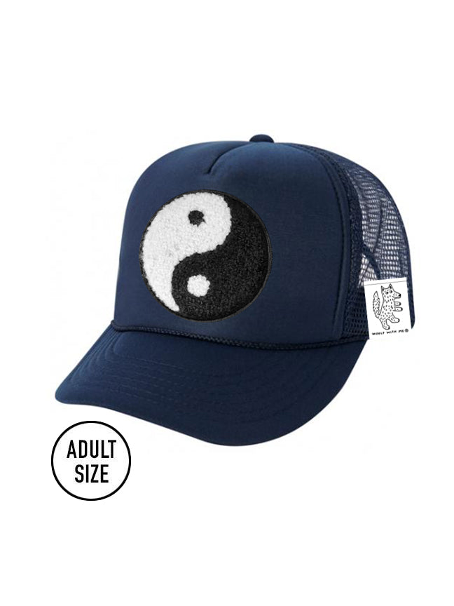 KIDS Trucker Hat with Interchangeable Velcro Patch (Navy)