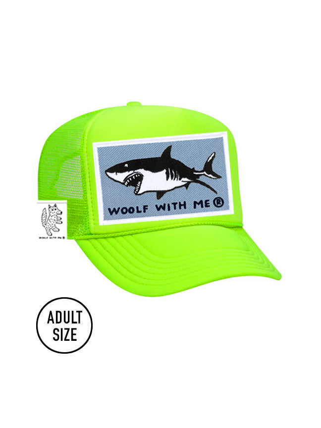 ADULT Trucker Hat Shark (NEON GREEN)