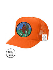 KIDS Trucker Hat with Interchangeable Velcro Patch (Orange)