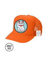 KIDS Trucker Hat with Interchangeable Velcro Patch (Orange)